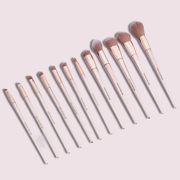 12pc Rose Gold Full Face Brush Set
